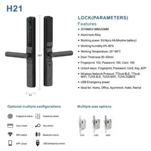 Trojan Slimline H21 Smart Door Lock