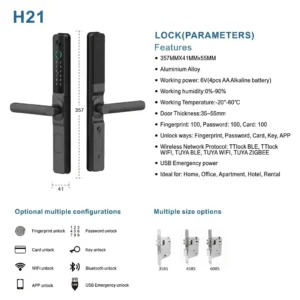 img-4-com Trojan Slimline H21 Smart Door Lock